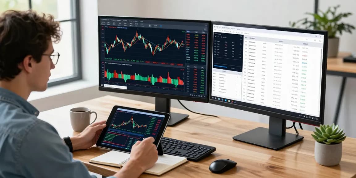 Traders analyzing live charts on MetaTrader 5 platform in a professional workspace